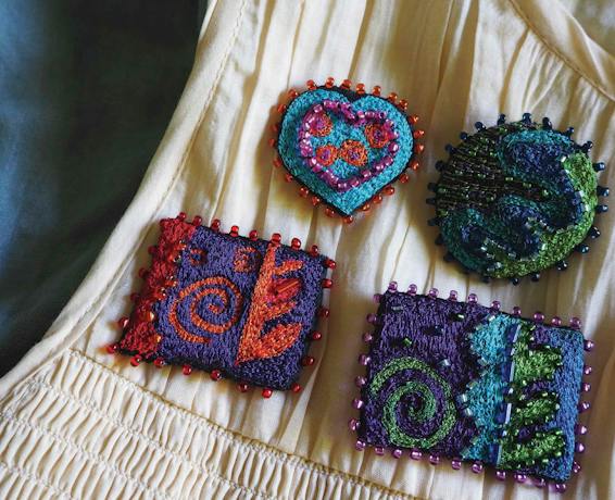 Embroidery brooches by Cleo Higgins
