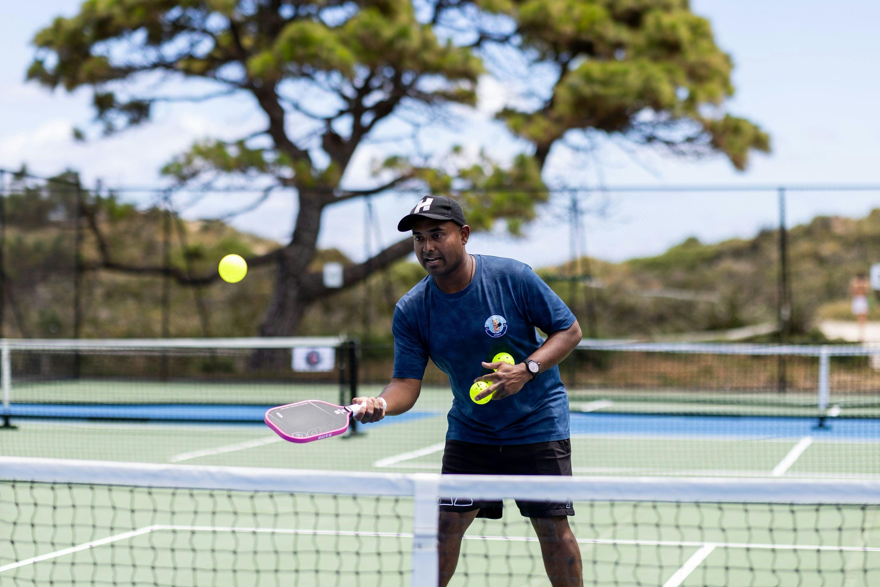 Pickleball coaching and player guidance at Rotto Rackets Sports on Wadjemup / Rottnest Island.