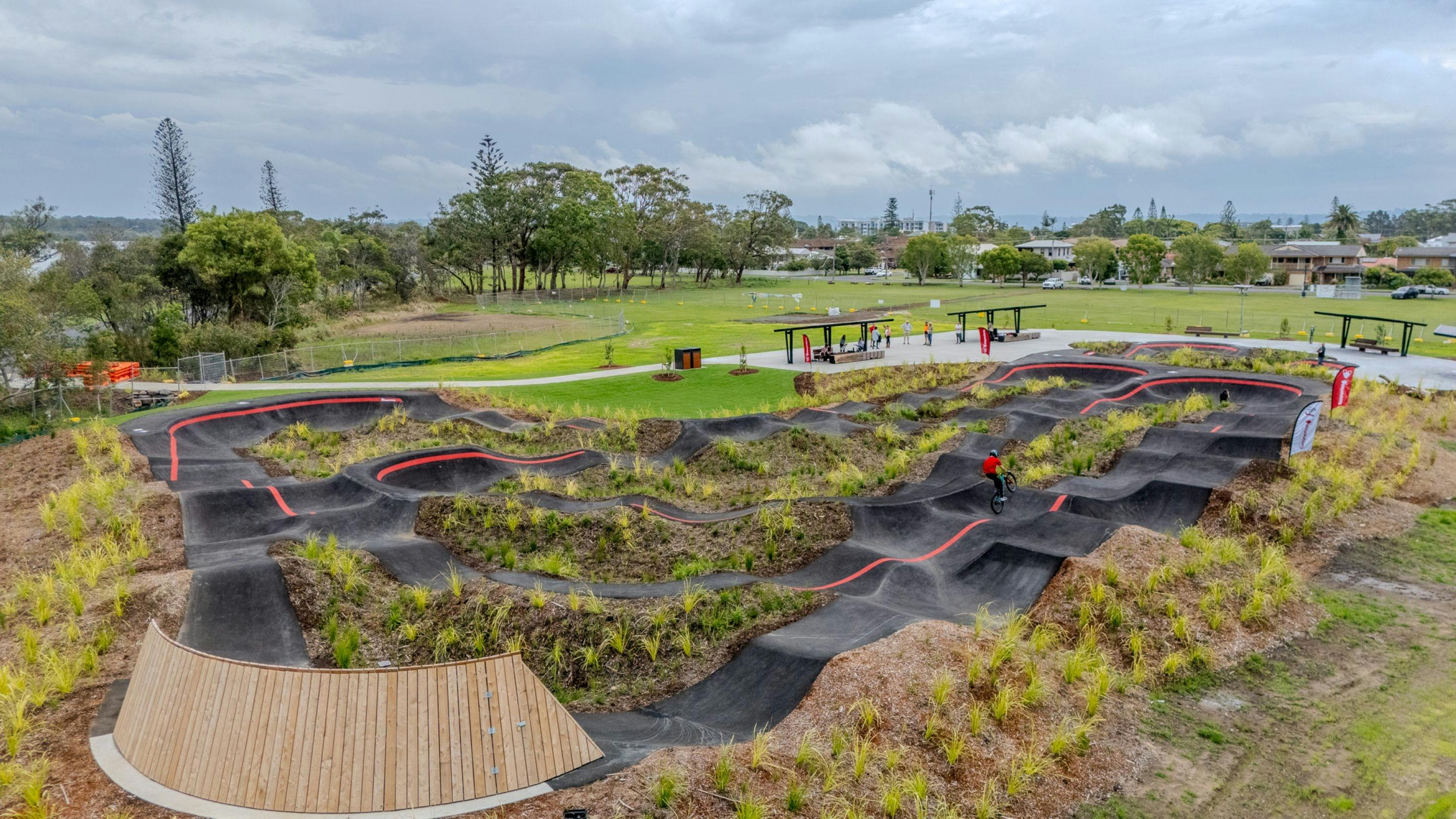 aerial shot of pump track