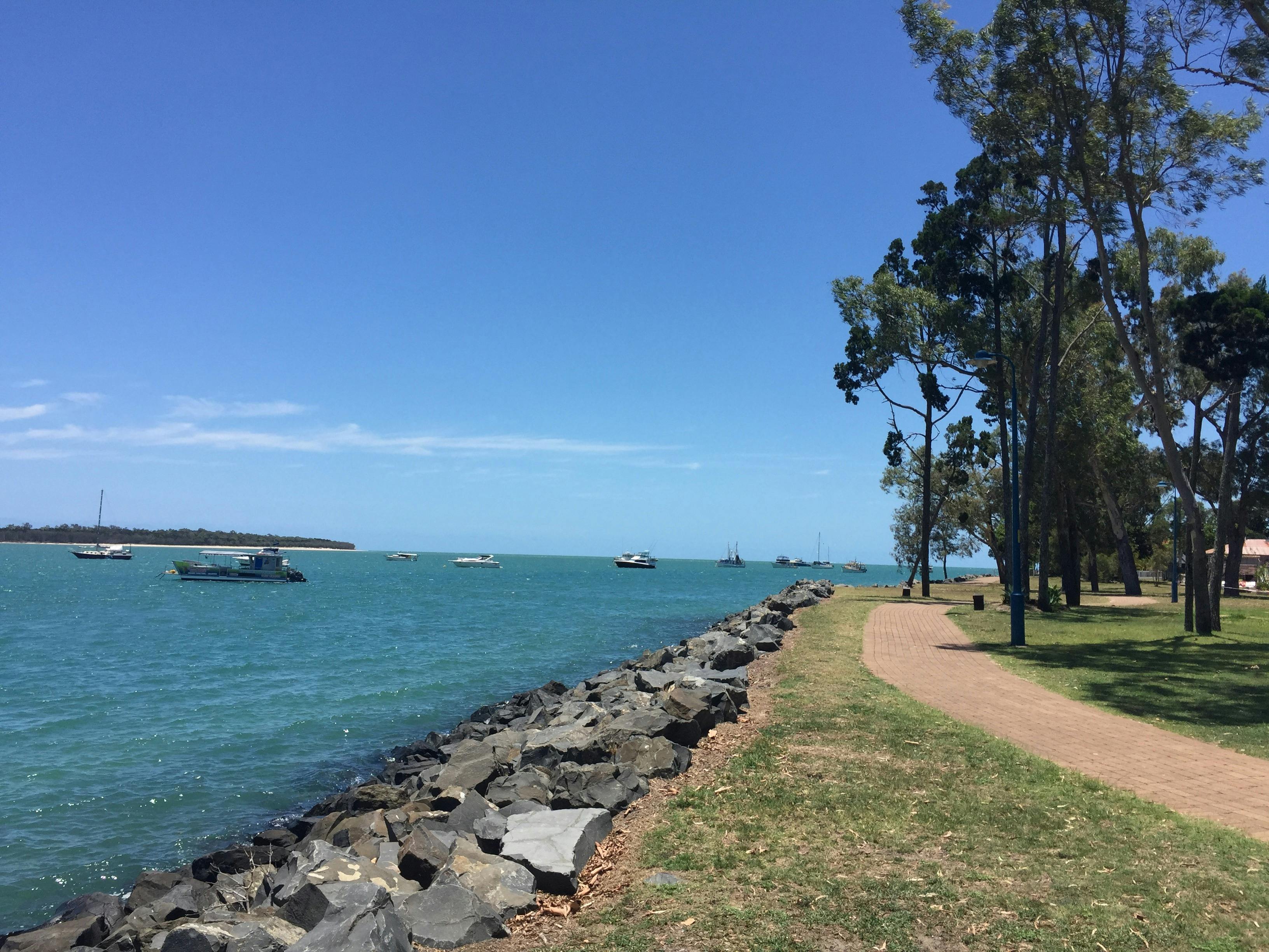 photo showing pathway under trees along foreshore at Burrum heads