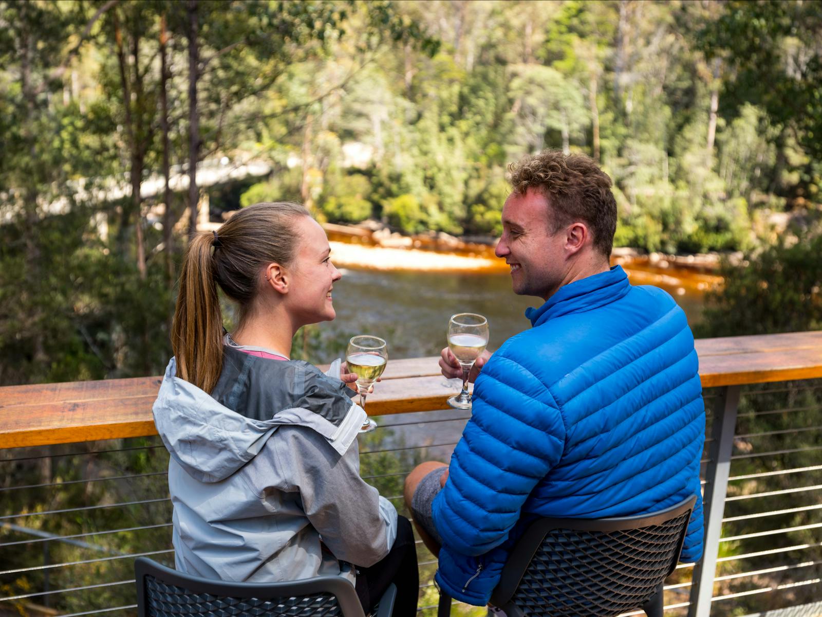 Tahune Adventures Tasmania - Huon River view from cafe deck.