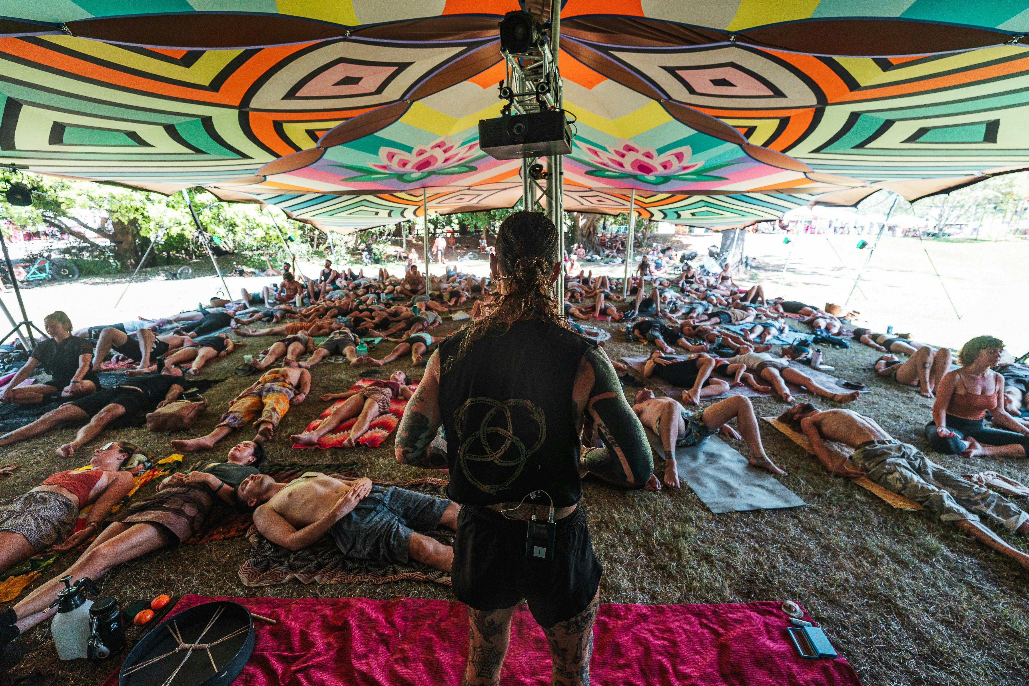 Yoga in the Earth Frequency Festival Frequency Village.
