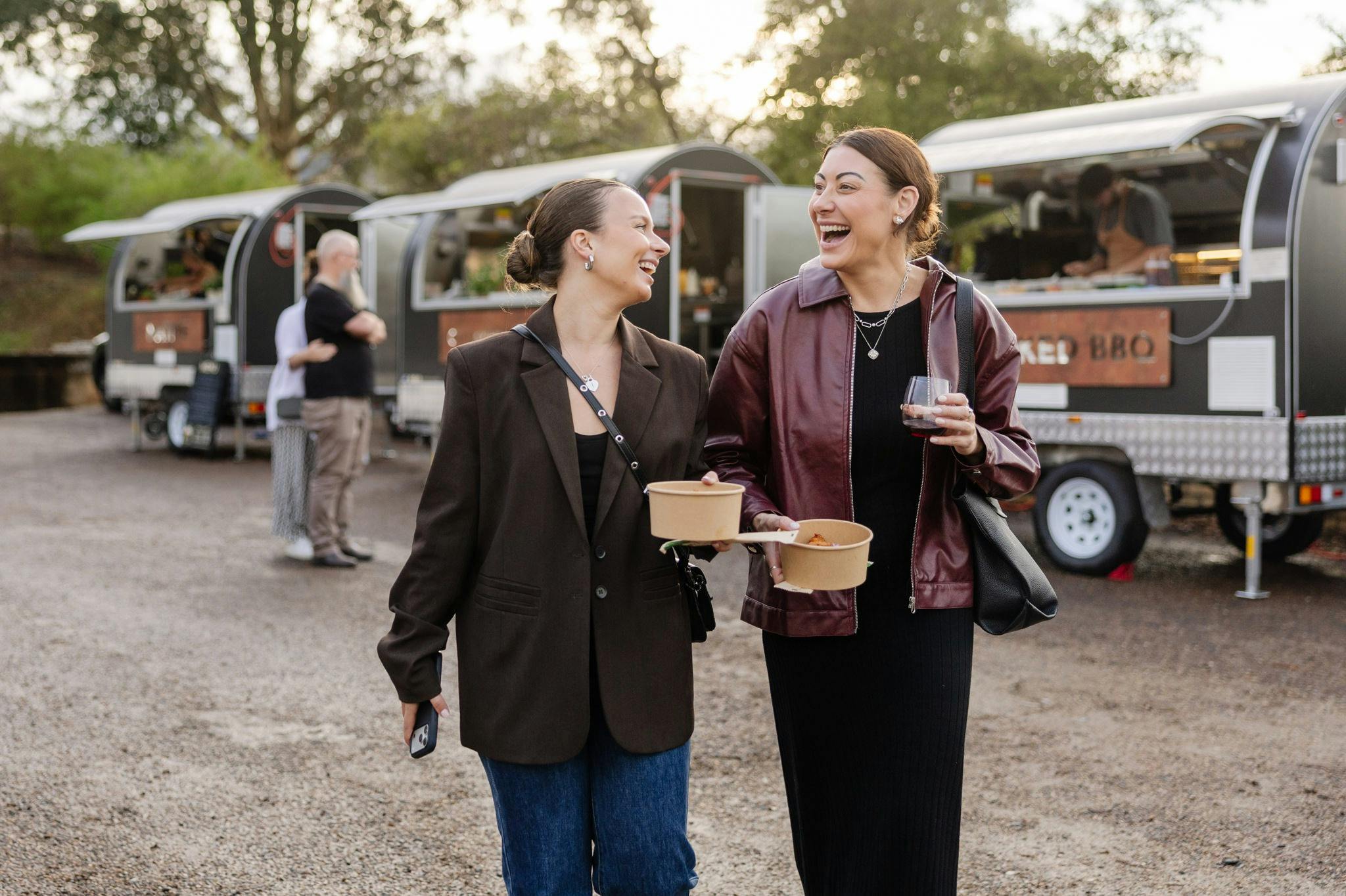 street food at sunset feast
