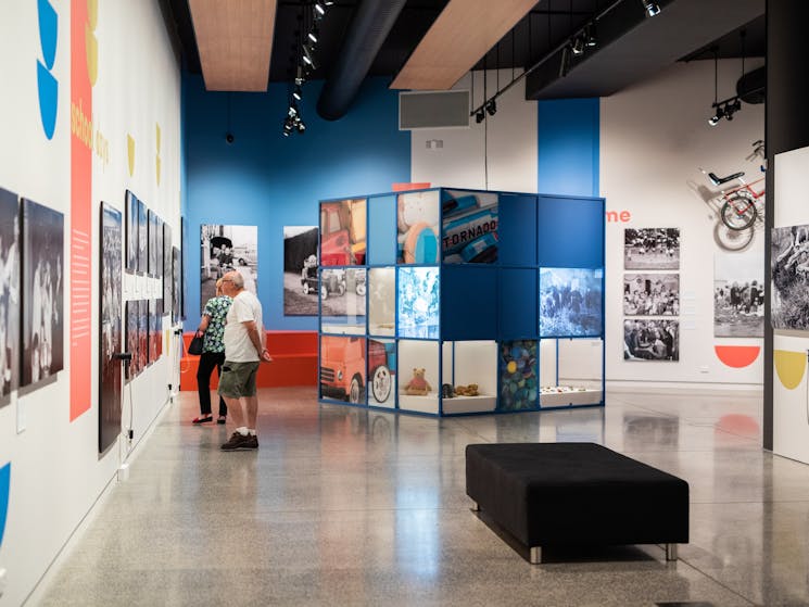 Visitors explore 'Child's Play: Growing Up in Orange in the 1950s and 1960s'
