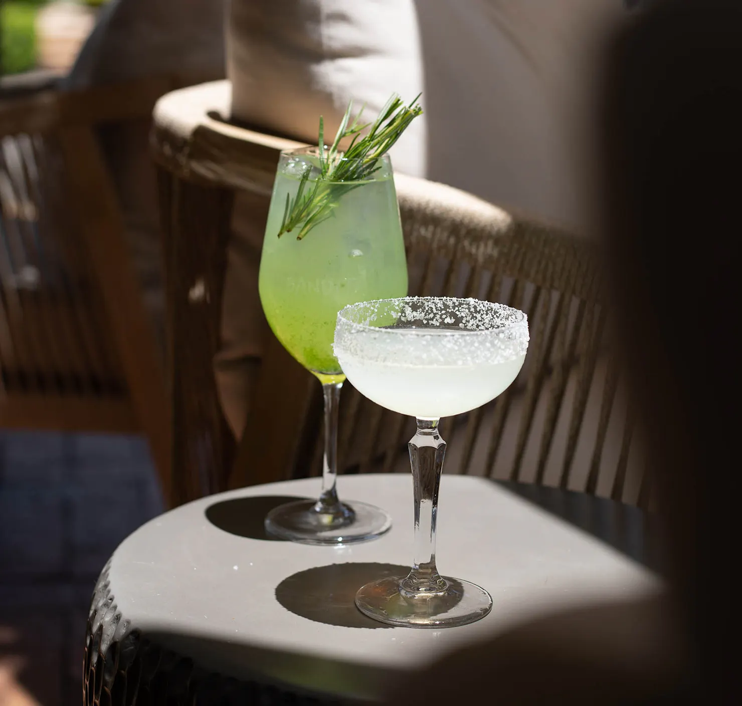 Tequila, Orange Liquer, Lime / Cucumber, Rosewater, Lemon, Rosemary