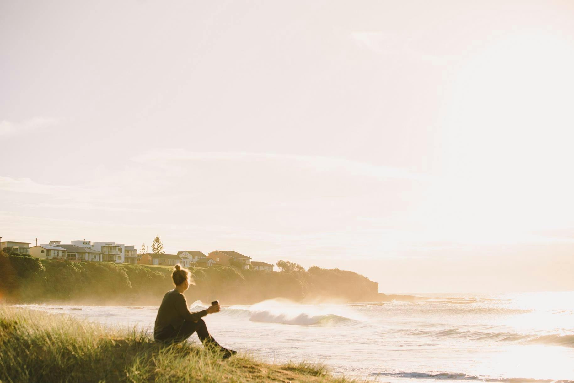 Person Sitting on Warrain Beach