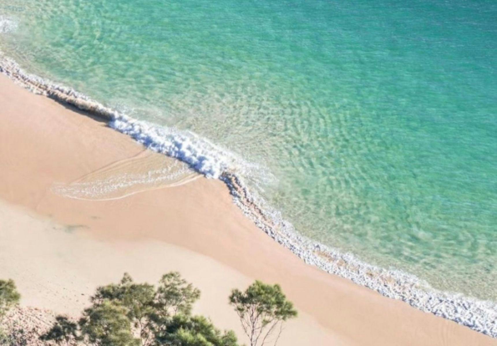 Secluded Sydney Harbour beach with turquoise water for private swim from EV Arcadia