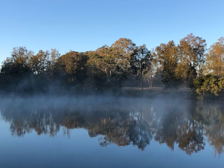 River on a misty morning
