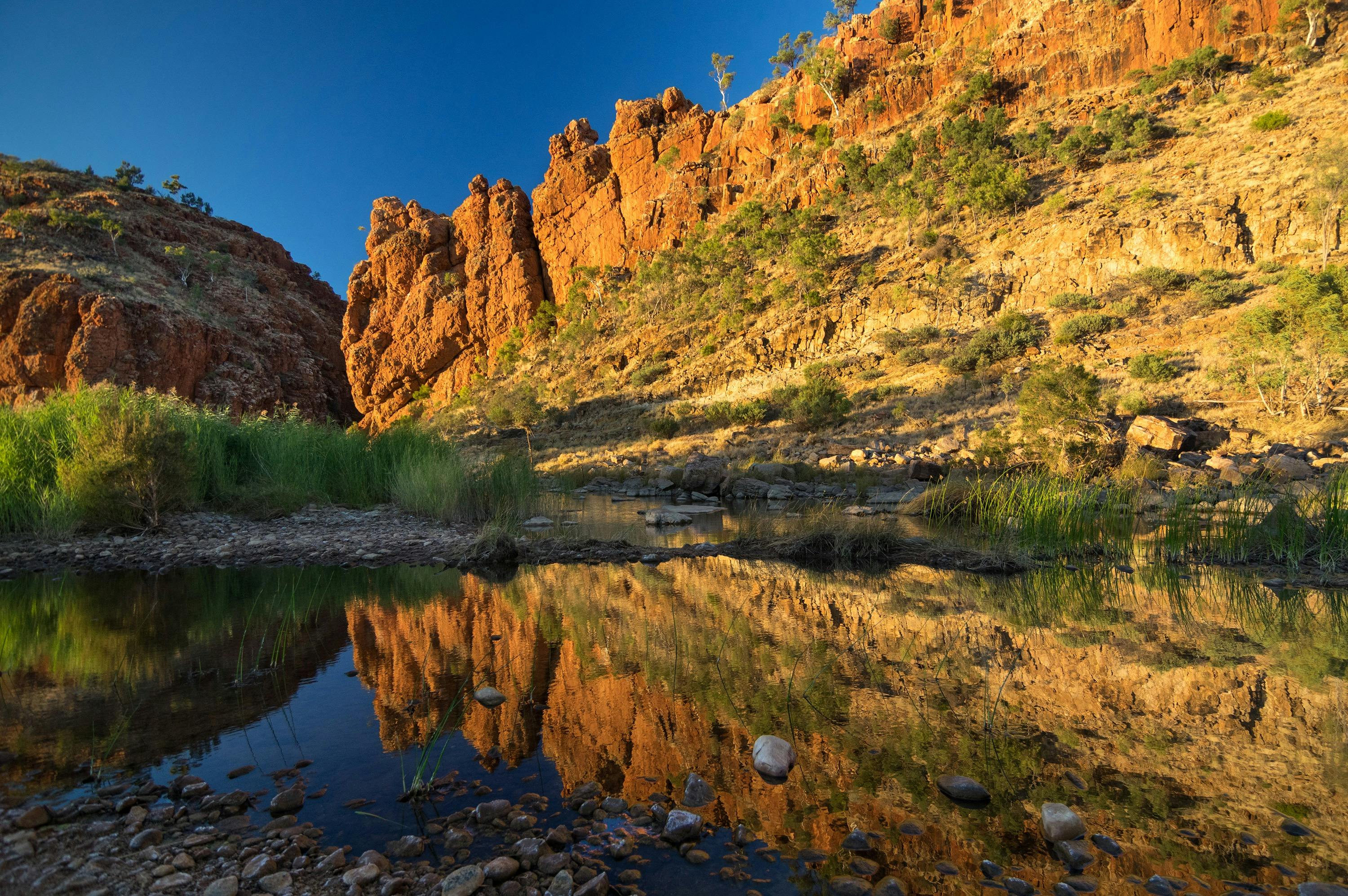 Gorge with water in front