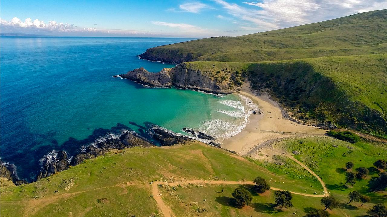 Blowhole beach aerial view