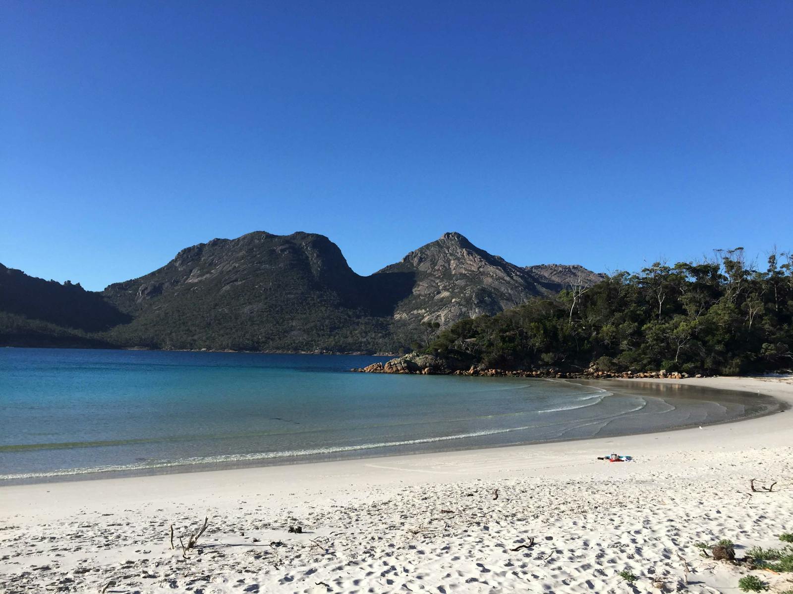 Wineglass Bay Beach with view of the Hazards