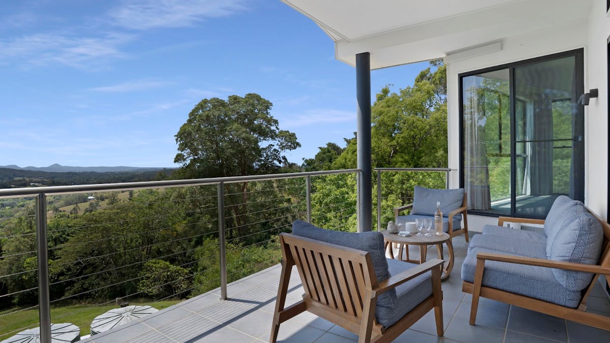 Balcony with outdoor lounge and BBQ