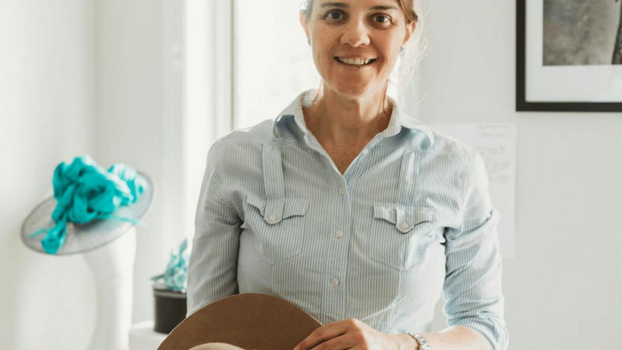 Julie Herbert Millinery in studio