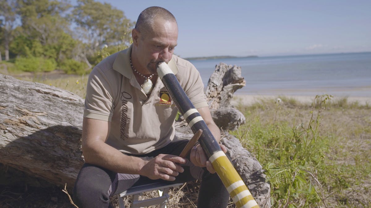 Matt playing didgeridoo