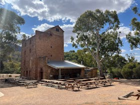 old histroic but renovated brewery tower and seating options