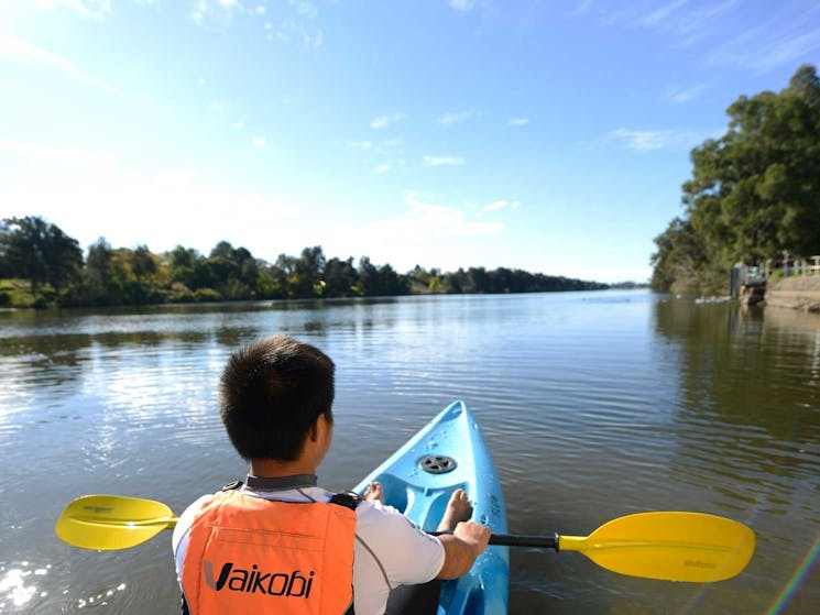 Man in kayak on Nepean River