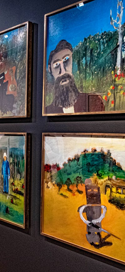 Sidney Nolan Foundation Collection painting hanging in the Nolan Gallery at CMAG