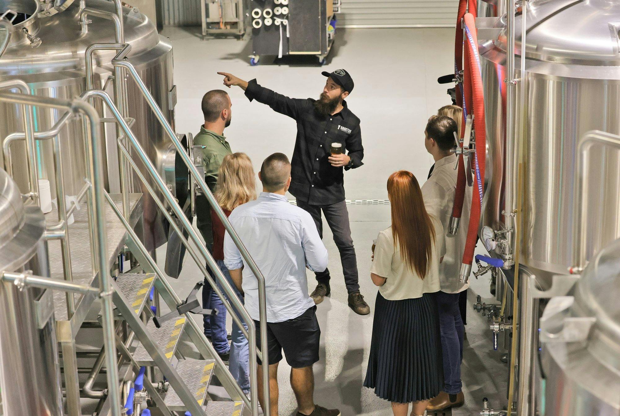 Craft brewery and distillery behind the scenes tour