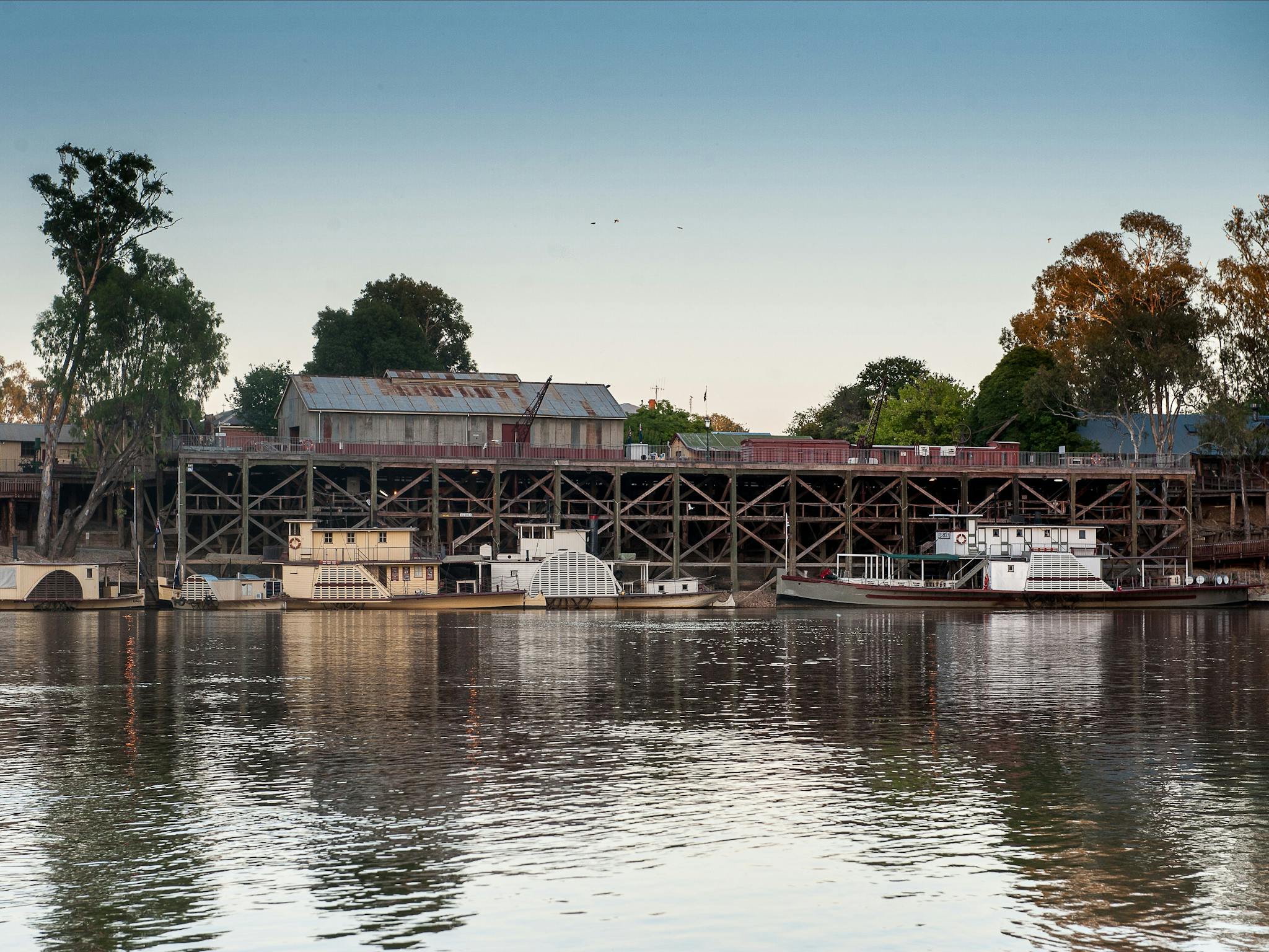 Port of Echuca Discovery Centre, Echuca Wharf, PS Pevensey, PS Adelaide, PS Alexander Arubthnot