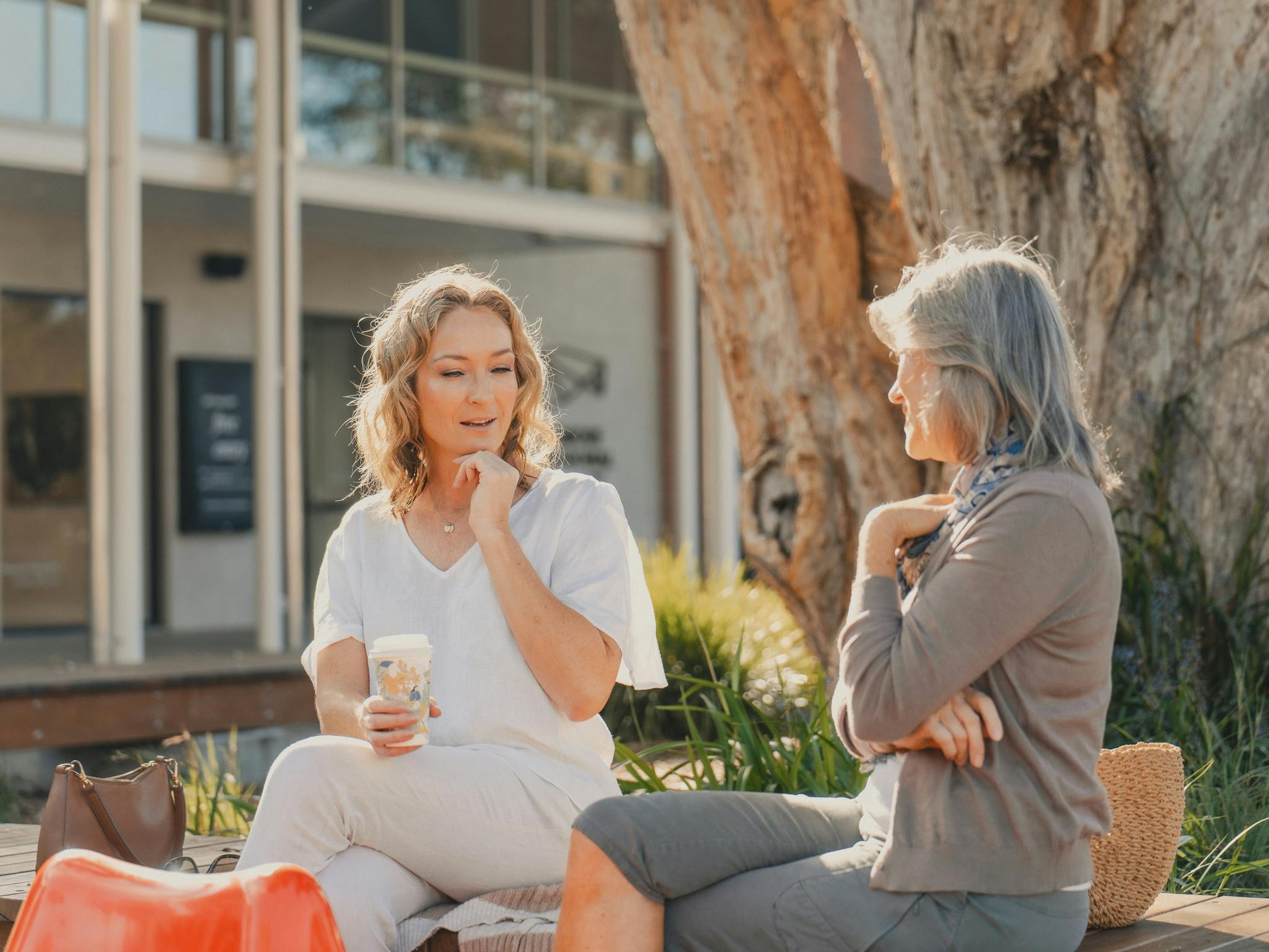 Two ladies enjoying the al fresco dining