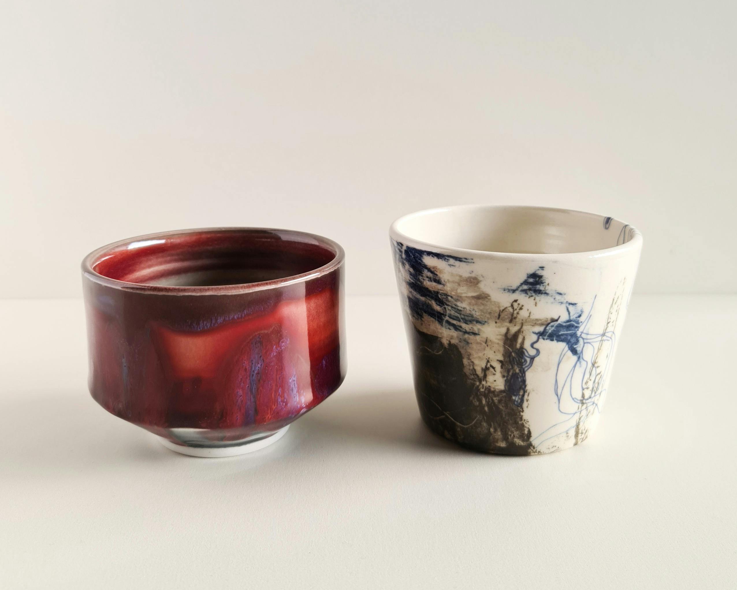 ceramic cups made by John Eagle and Katy Mitchell