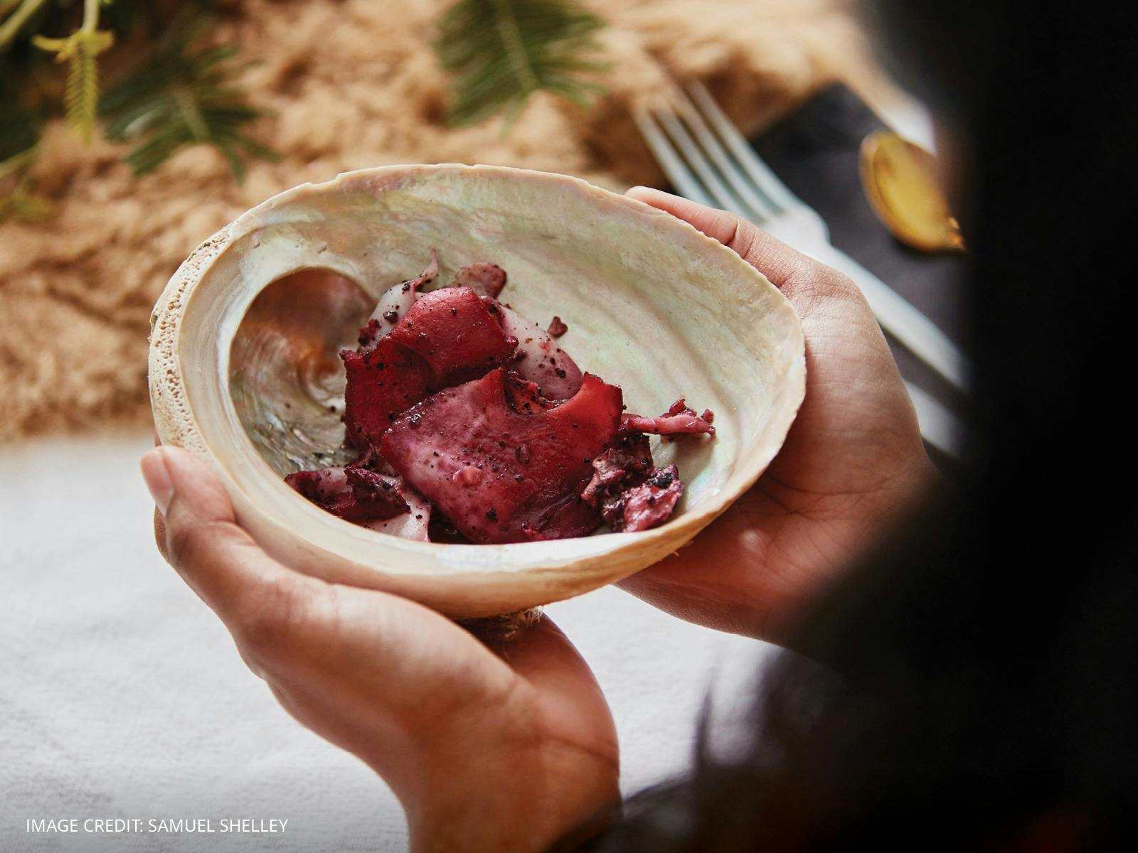 An image of food being served at Palawa Kipli