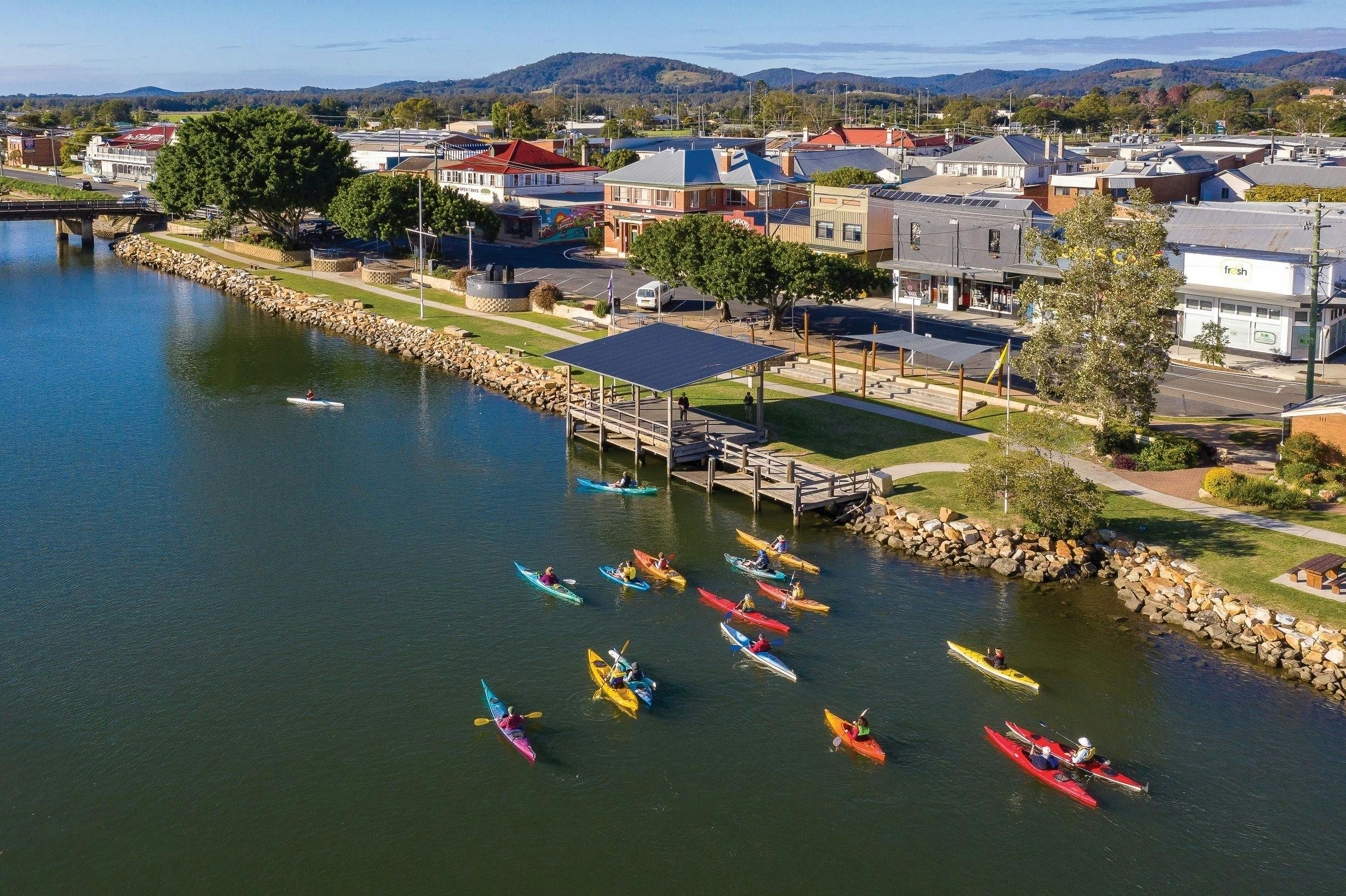 Canoes and kayaks on the Nambucca River in Macksville