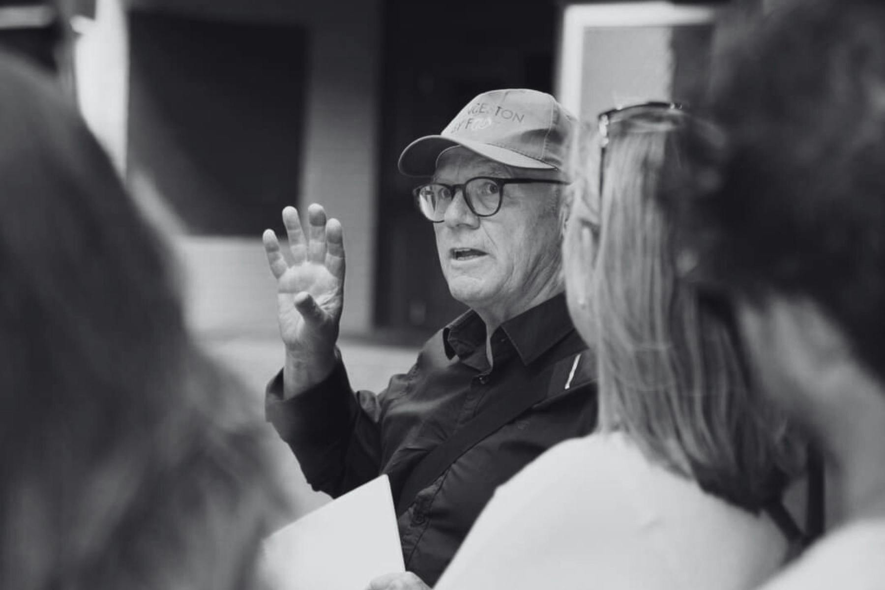 Guide giving a group tour