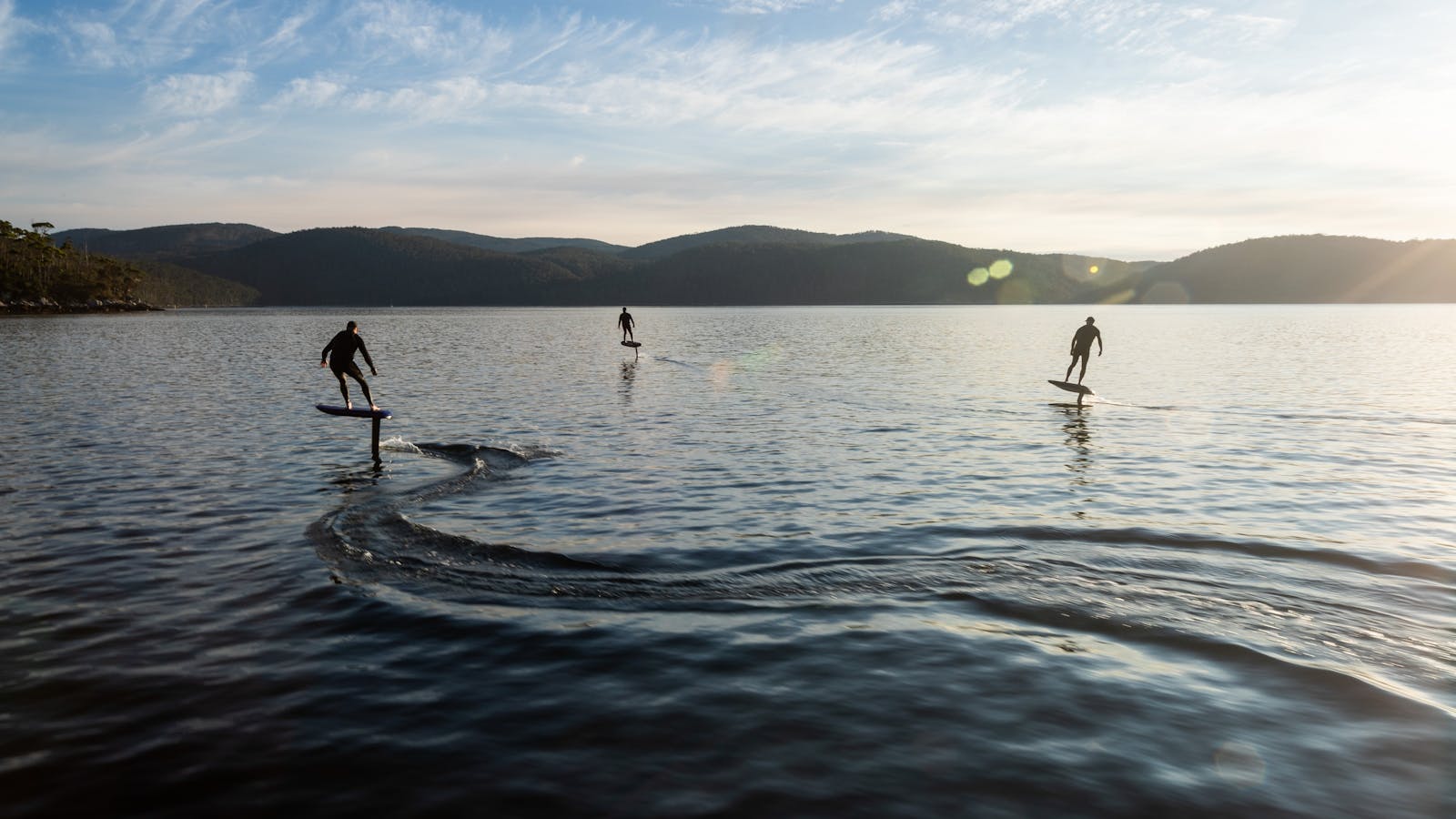 Flying above the water in pure silence
