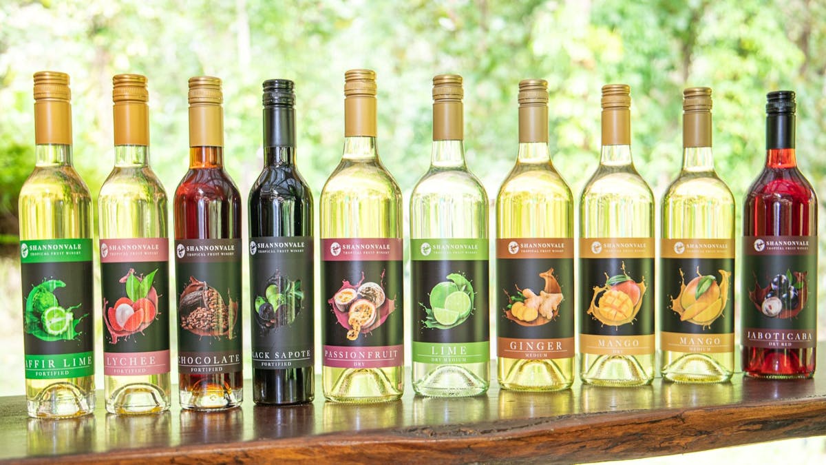 Tropical fruit wine tasting