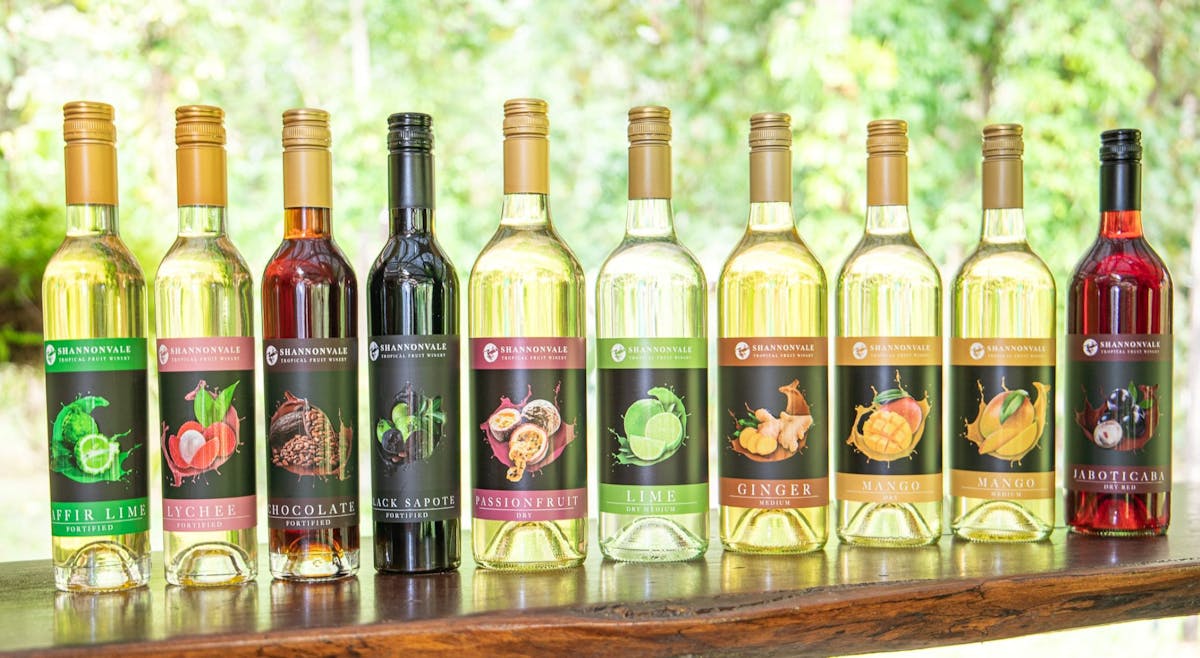 Tropical fruit wine tasting