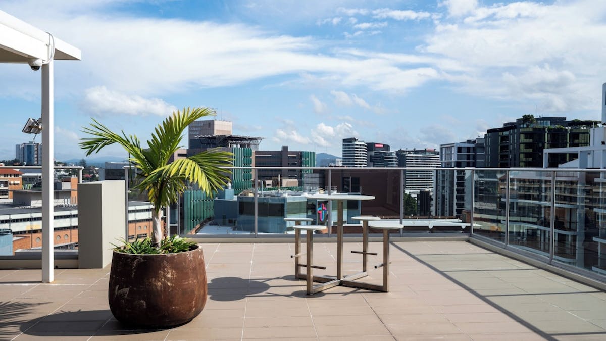 Rooftop terrace at Hotel Diana South Brisbane