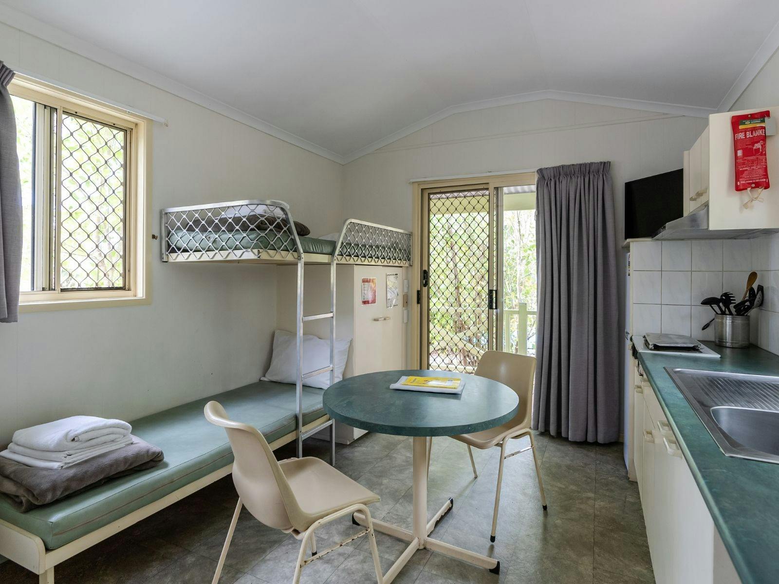 Bunk beds and dining Bunk beds and dining