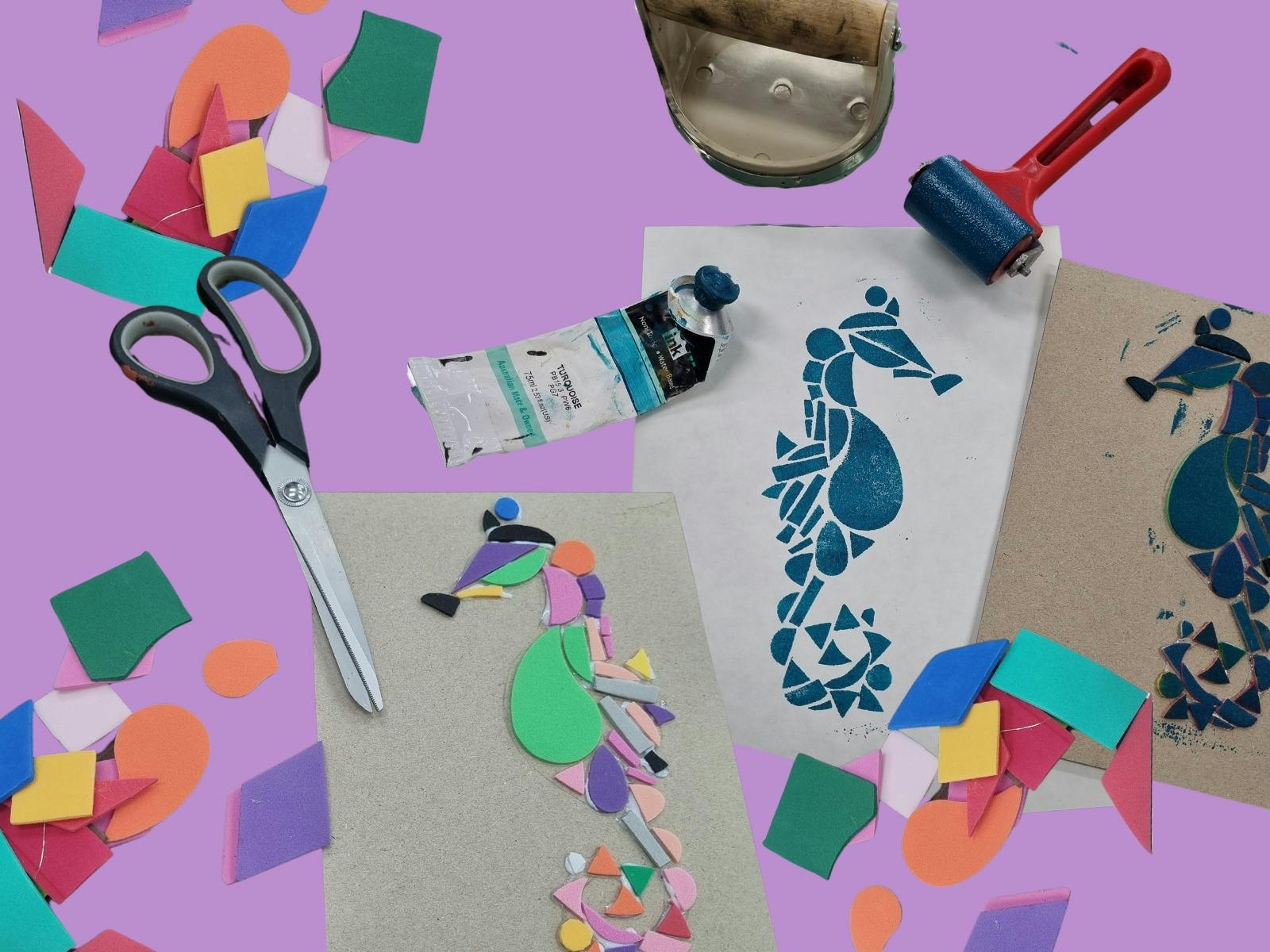 Geometric Animals: Relief Prints - Summer Holidays