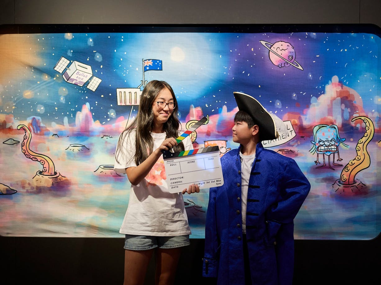 Children play in gallery's interactive space.