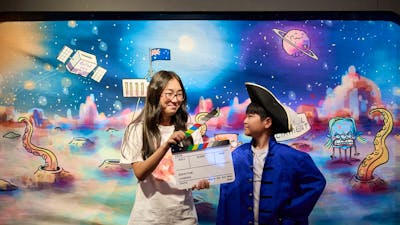 Children play in gallery's interactive space.