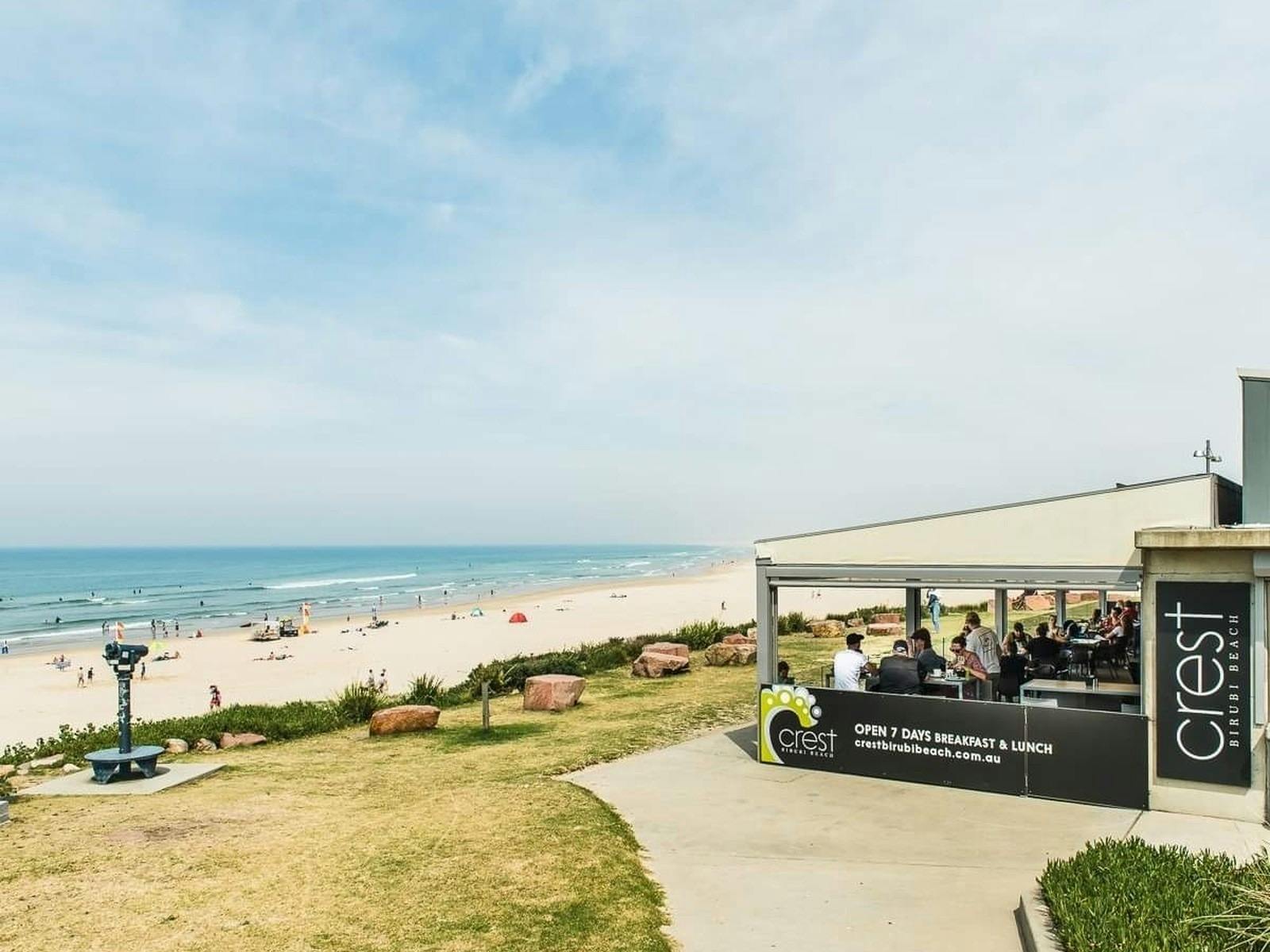 View from cafe located on beachfront