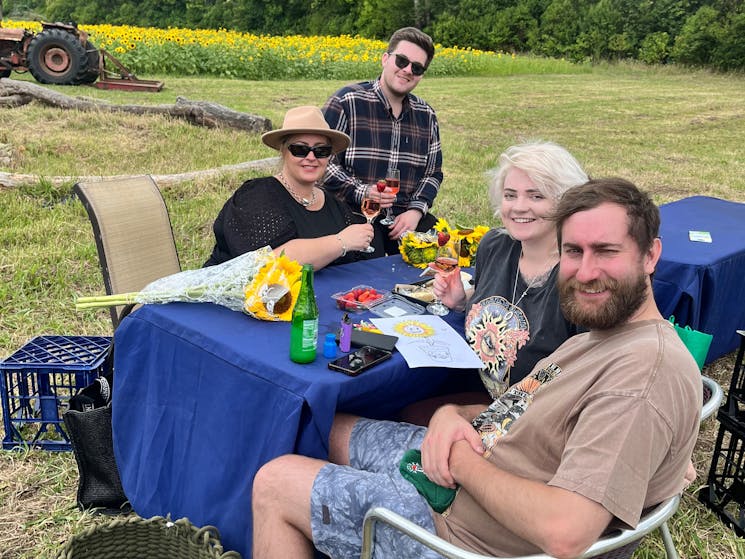 Guests enjoying a picnic at The Bloom Barn