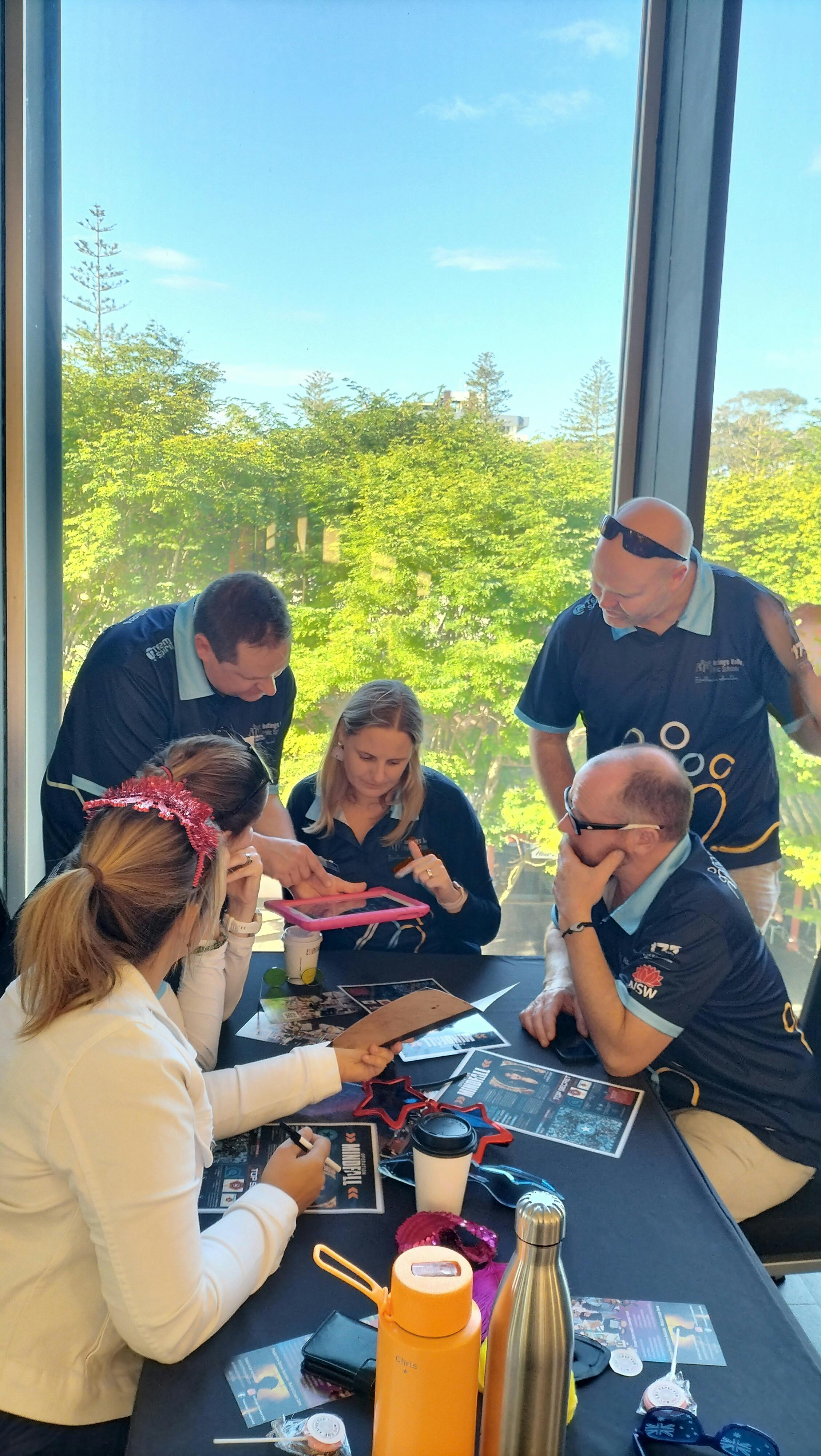 People playing a game