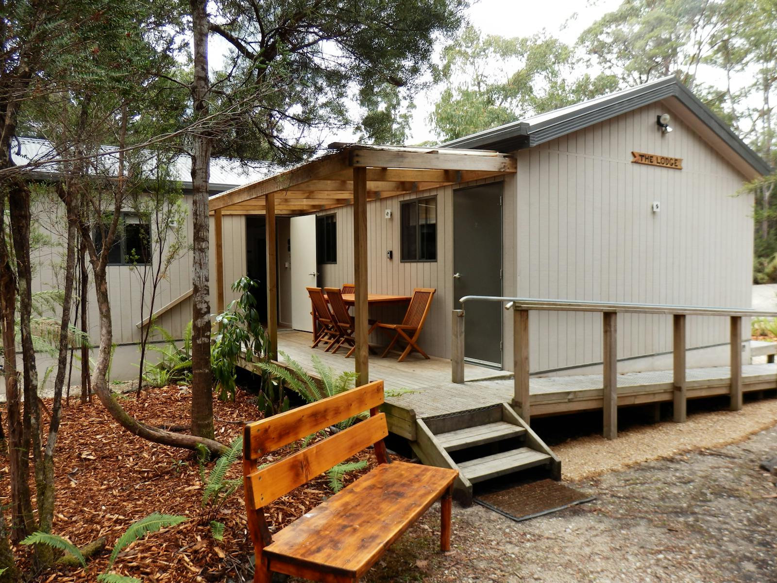 Outside view Tahune Airwalk Lodge entrance