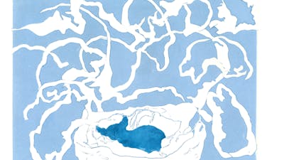 Monoprint with stencils of a chihuahua