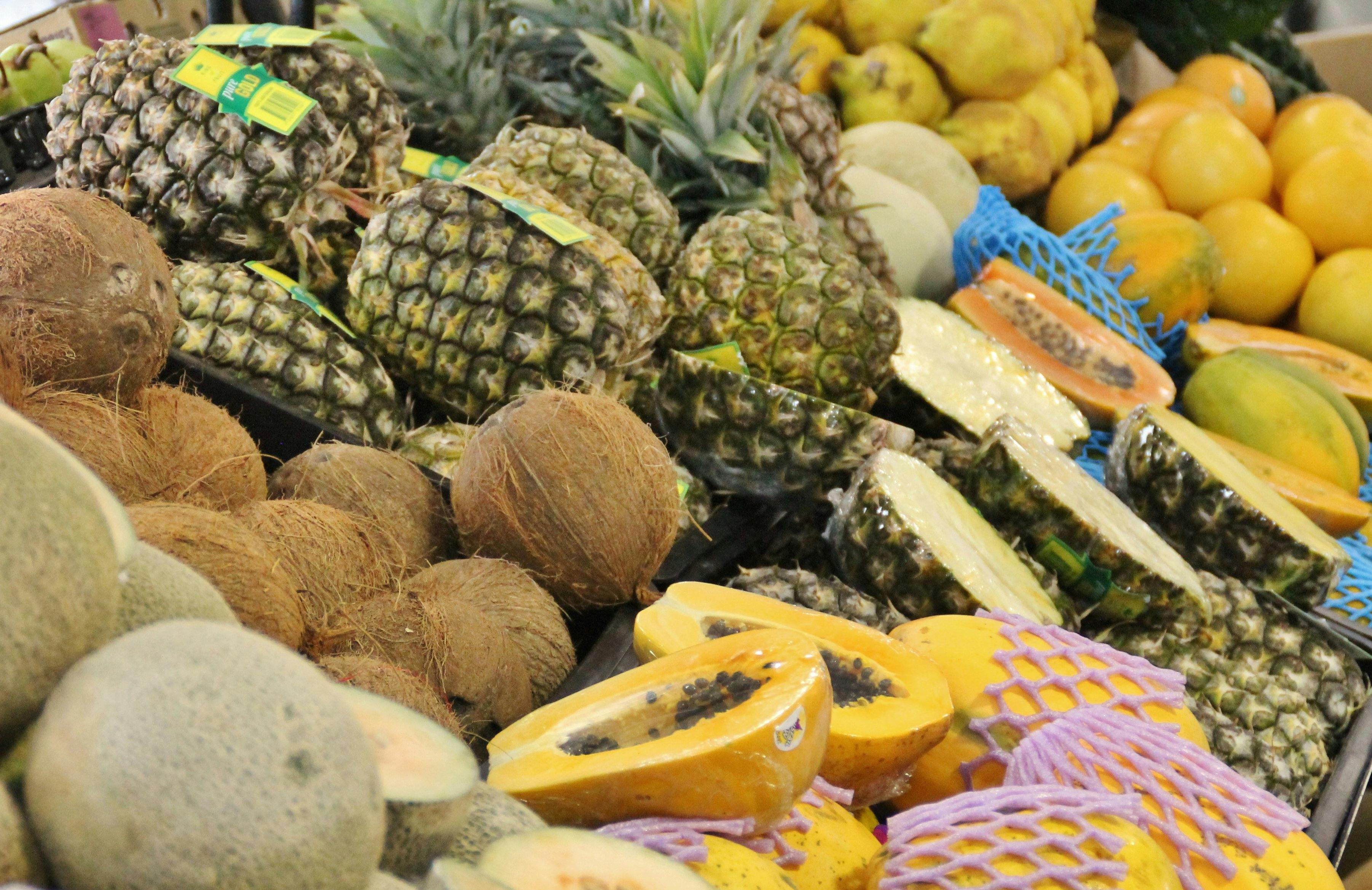 Their selection of fresh fruit and vegetables changes with the seasons.