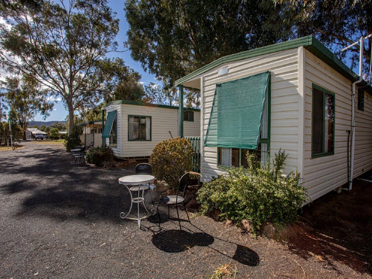 Plenty of room to park your vehicles beside the cabins.