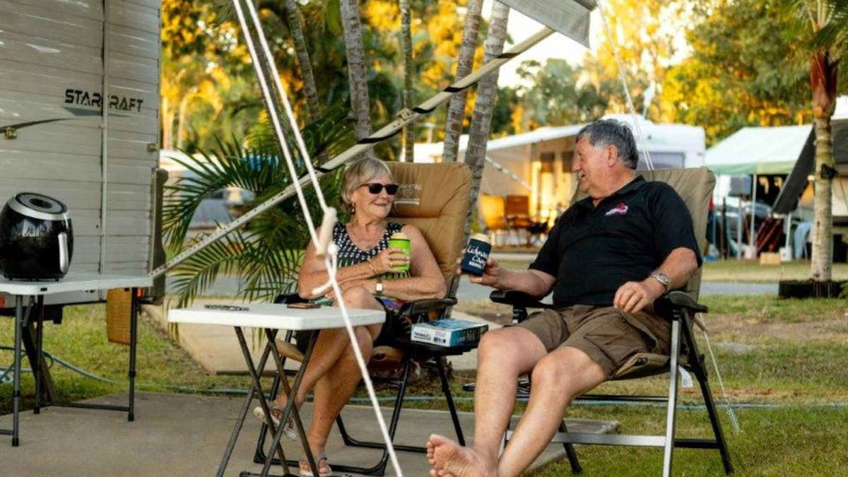 Townsville Holiday Park couple enjoying caravan sites