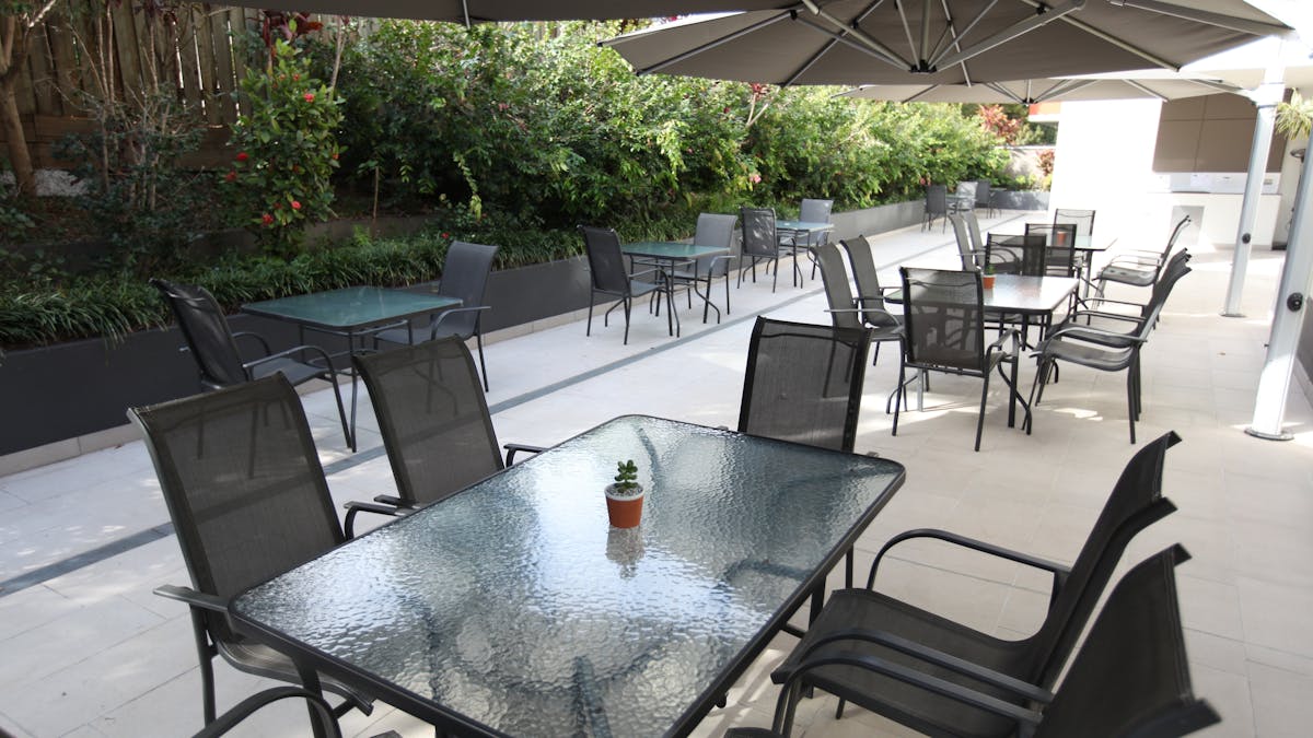 Guest Lounge and terrace for our complimentary breakfast daily