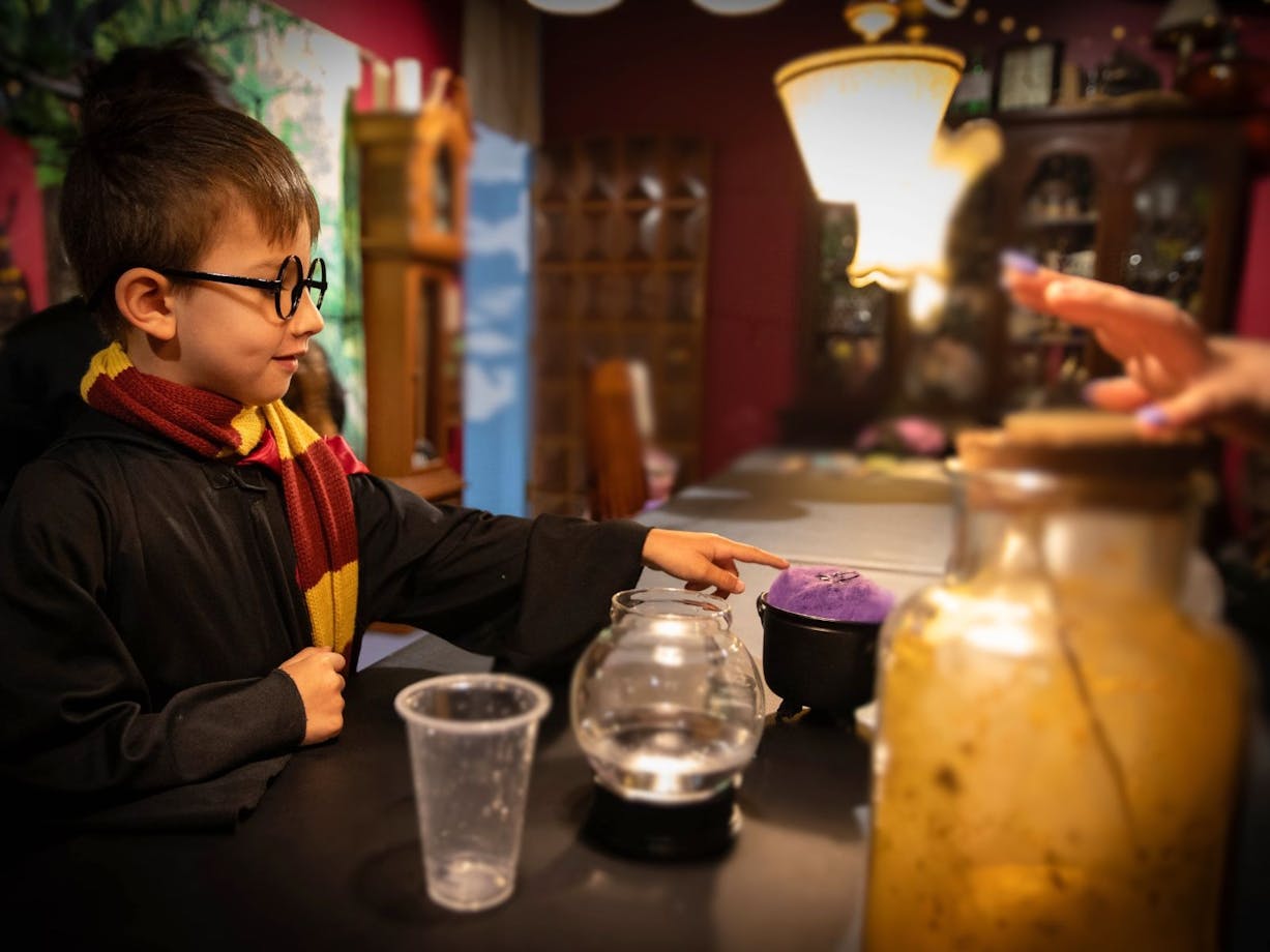 Young wizard potion making