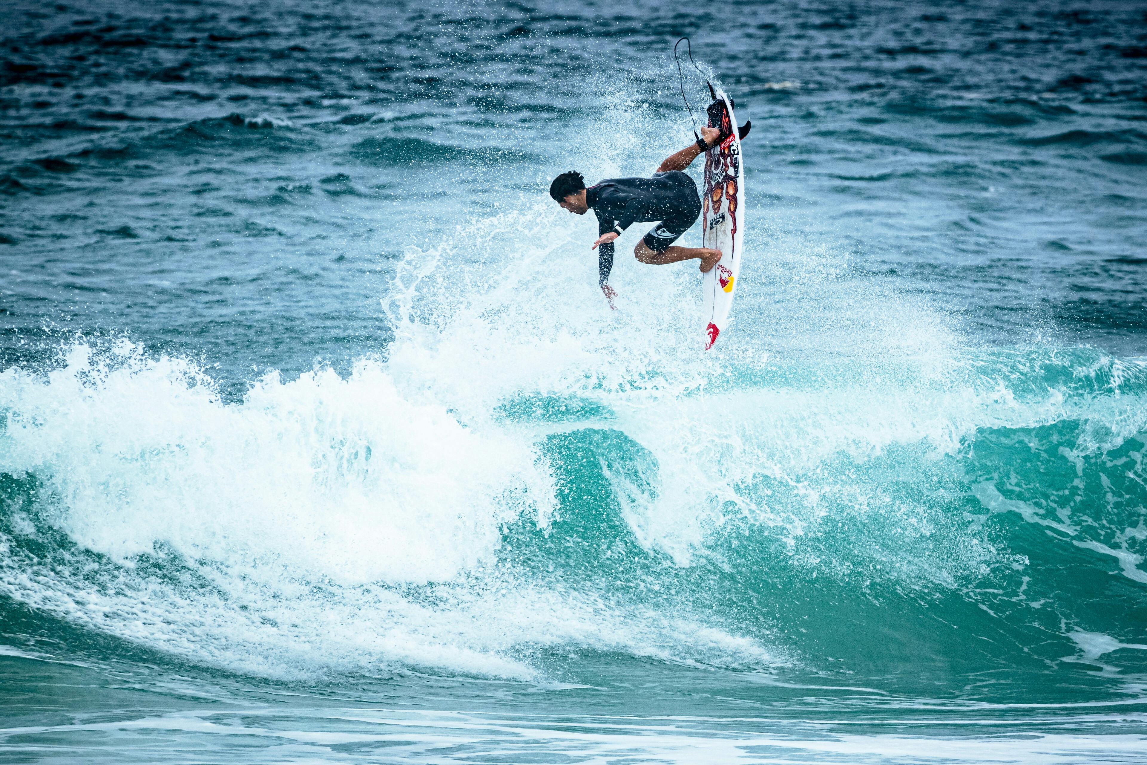 Red Bull surf athlete getting air