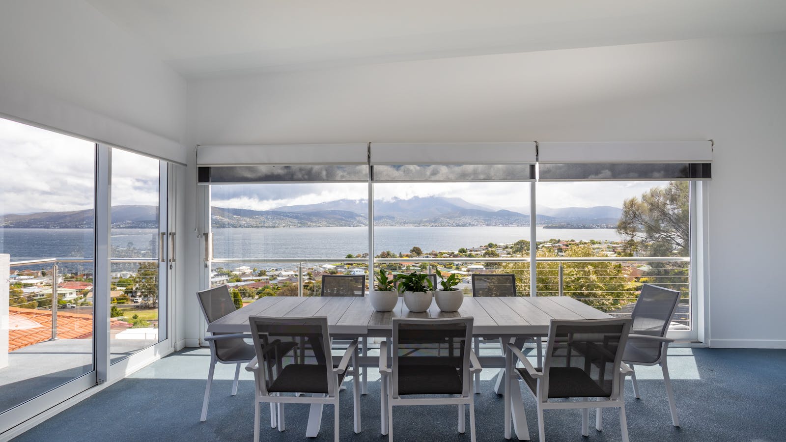 Amazing View Across water to city and Mountains