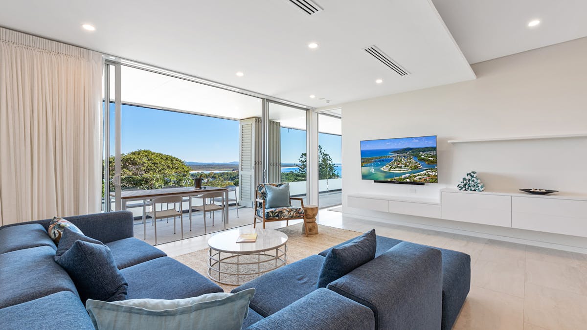 Spacious living areas opening up to generous balconies