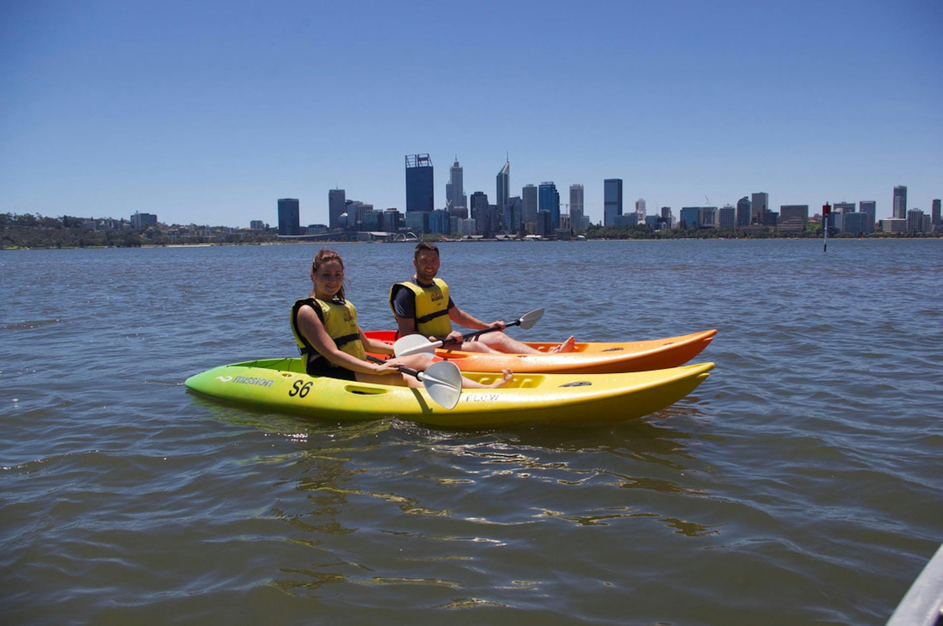 kayaking on the Swan River is easy. You can take in the amazing views!, with